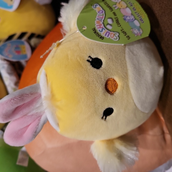 Squishmallows Other - NWT Squishmallows AIMEE 5” Easter Chick Yellow soft w/ White Bunny Ears Plush
